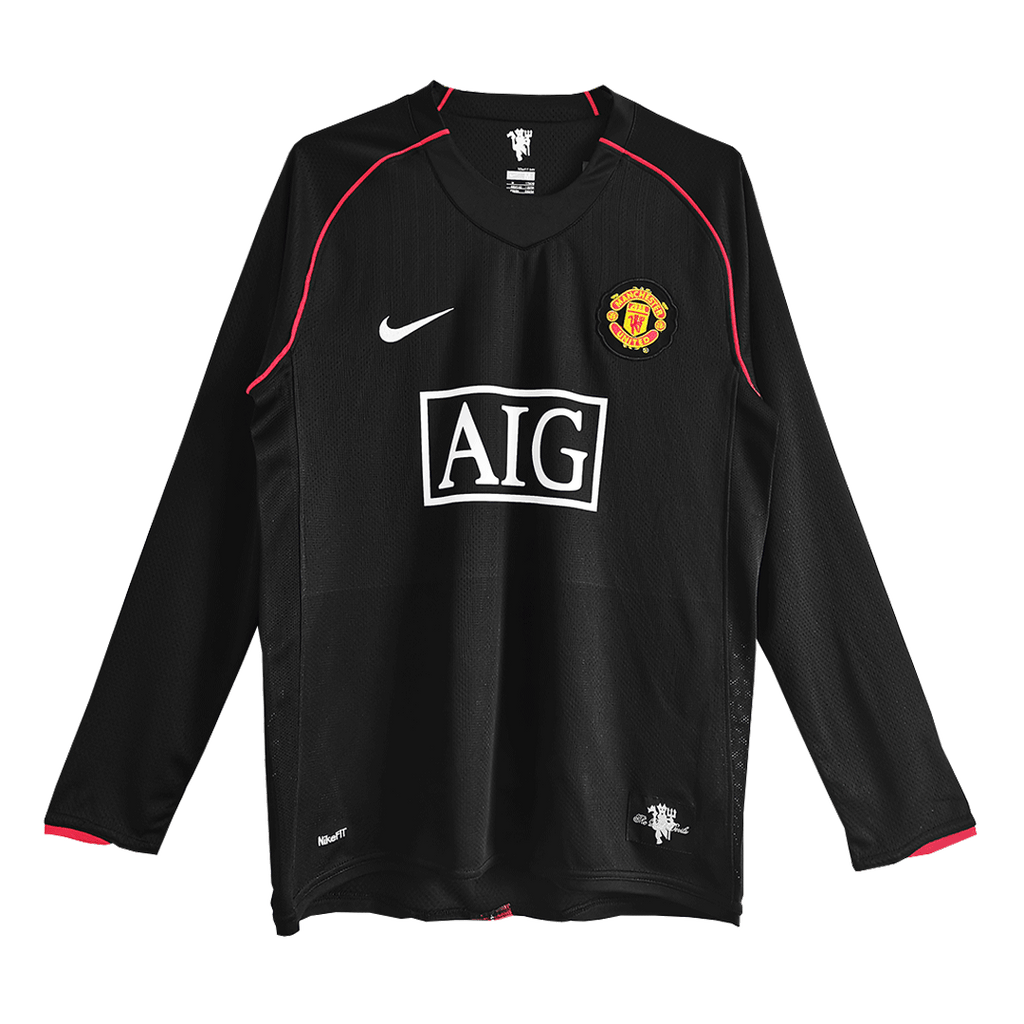 Manchester United 07-08 Black Away Retro Jersey Full Sleeve