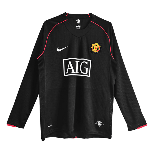 Manchester United 07-08 Black Away Retro Jersey Full Sleeve